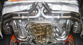 Sportabgasanlage "Brombacher" 997 GT3, 200Zeller, RSR-look Endrohr Export