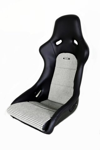 Pole Position Classic (ABE) cuir noir / tissus Pepita