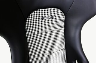 Pole Position Classic (ABE) cuir noir / tissus Pepita