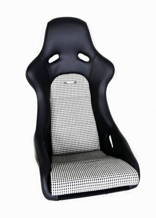 Pole Position Classic (ABE) cuir noir / tissus Pepita