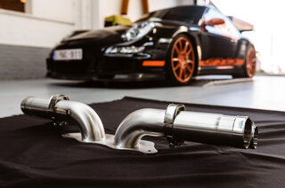 Center Muffler Bypass 997 GT3/RS "Brombacher " Stainless Steel,  without Tips