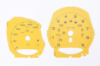 Instrument Face Set 981 - S Model - Racing Yellow - Manual - KPH - 300 KPH