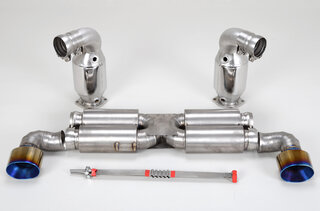 Abgasanlage "Brombacher" TITAN 996 GT2, 200er Kats, ovales Endrohr Tüv -Einzelabnahme ok