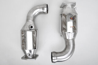 Street Exhaust System 997.1 Turbo - Brombacher - Stainless Steel - 200 Cell Sport Cats - For OEMTips