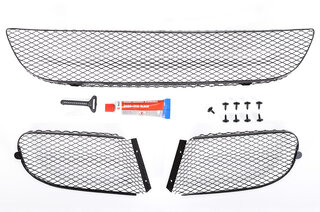 Jeu grilles bouclier AV 997 GT3/+RS+CUP origine Porsche Motorsport, noir 07-09