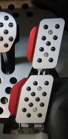 Einstellbares Gaspedal Silber mit Noppen, Erweiterung Rot 911/912/930, 65-98