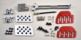 Einstellbares Gaspedal Silber mit Noppen, Erweiterung Rot 911/912/930, 65-98