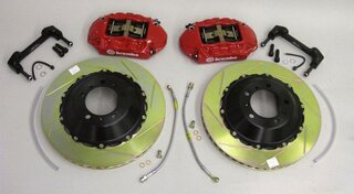 Sport Brake System - REAR - BREMBO GT - 4 Piston - Slotted - 380 x 28 mm, Caliper red