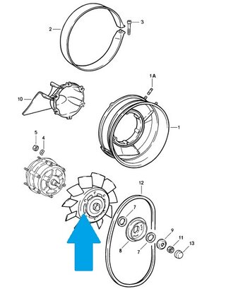 Moyeu pour alternateur inclus rivets 911 Carrera 3.2  84-89