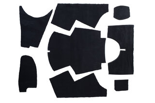 Teppichsatz komplett 964 C2/4 Feinvelour schwarz 24teilig - für Fzg. mit Teilleder-Ausstattung