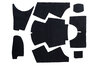 Teppichsatz komplett 964 C2/4 Feinvelour schwarz 24teilig - für Fzg. mit Teilleder-Ausstattung