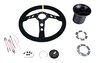 Lenkrad MOMO Wildleder schwarz (ohne TÜV), incl Rückrüstadapter und Hupenknopf