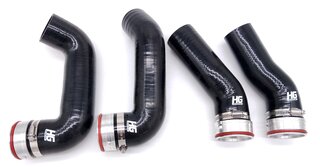 Kit durites de surpression renforcées entre turbo/échangeur 997 turbo/GT2 en noir