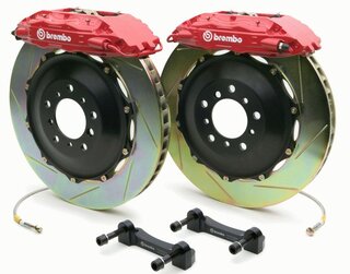 Brembo-Sport System GT (355x32mm) VA 4Kolben, geschlitzte Scheiben - Bremssattel rot