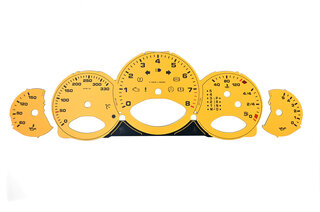 FVD Brombacher Instrument Face Set 997.1 - Speed Yellow - Tiptronic - KPH - 330 KPH