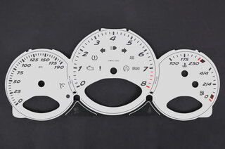 Instrument Face Set 987.1 - 3.2 L / 3.4 L - White - Manual - MPH - 190 MPH