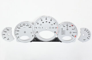 FVD Brombacher Instrument Face Set 997.1 Turbo - Silver - Tiptronic - KPH - Celcius- with Logo