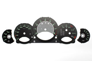 Zifferblattsatz Schwarz 997 km/h, Tiptronic, mit mintgrünen Ziffern - "F-Modell Look"