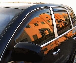 Cayenne Side Window Deflectors 955 / 957 - Wind and Rain Deflectors - Black