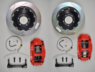 Sport Brake System - FRONT - BREMBO GT - 6 Piston - Slotted/Type 1 - Size 380x32 mm - Caliper red