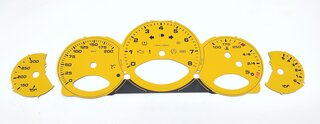 FVD Brombacher Instrument Face Set 997.1 - Speed Yellow - Manual - MPH - 200 MPH