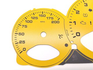 FVD Brombacher Instrument Face Set 997.1 - Speed Yellow - Manual - MPH - 200 MPH