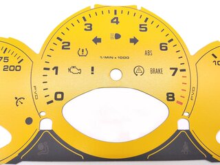 FVD Brombacher Instrument Face Set 997.1 - Speed Yellow - Manual - MPH - 200 MPH
