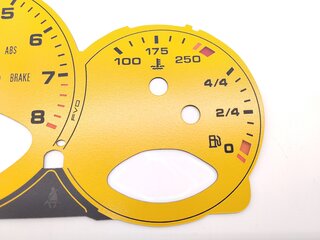 FVD Brombacher Instrument Face Set 997.1 - Speed Yellow - Manual - MPH - 200 MPH