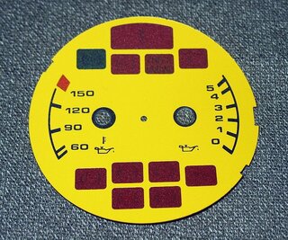gauge face yellow 964/993 Oiltemp.Oilpress. C2