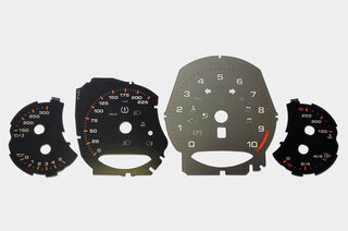 Instrument Face Set 991.2 GT3 Black/Grey Tach - Manual - MPH - Fahrenheit - Orange Tickmarks