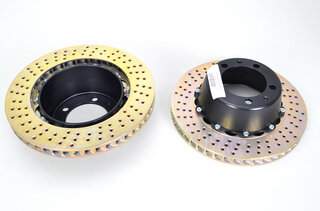 Sport Brake System - REAR - BREMBO GT - 4 Piston - Drilled - 328 x 28 mm - Red Caliper