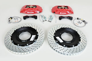 Sport Brake System - FRONT - BREMBO GT - 4 Piston - Drilled - 355 x 32 mm - caliper red