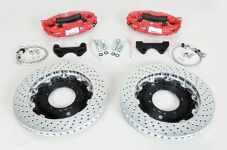 Sport Brake System - FRONT - BREMBO GT - 4 Piston - Drilled - 355 x 32 mm - caliper red
