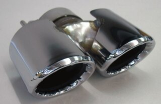 Dual Exhaust Tips 987.1 or 987.2 Cayman / Boxster - Tequipment / Sport - Round - Chrome