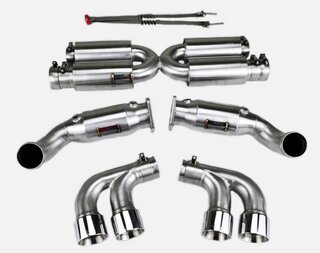 Silencieux sport ''+650ch.'' 997 turbo avec bypass de catas - avec 4 sorties Ø80mm - sans TÜV