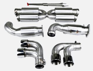 Silencieux sport ''+650ch.'' 997 turbo avec bypass de catas - avec 4 sorties Ø80mm - sans TÜV