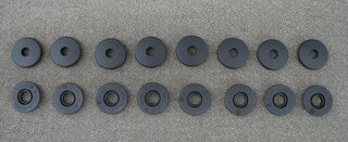 Floor Mat Fastener Set 955 Cayenne  S and Turbo - Black - For Installation of Genuine Carpets