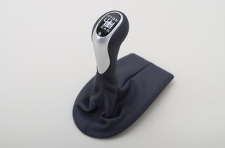 Schaltknopf Leder Sportsilber / Metropolblau