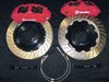 Brembo-Sport System GT (6-Kolben) 380x32mm, VA gelochte Scheiben, Bremssattel rot