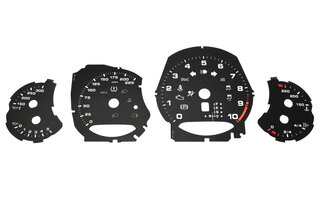 Jeu de fonds de compteur noir 991 GT3 RS PDK m/ph