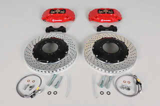 Sport Brake System - FRONT - BREMBO GT - 4 Piston - Drilled - 355 x 32 mm, Caliper red