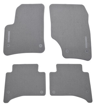 Genuine Floor Mat Set 955 Cayenne - Steel Grey - Velour - With Logo - Left Hand Drive