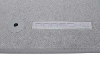 Genuine Floor Mat Set 955 Cayenne - Steel Grey - Velour - With Logo - Left Hand Drive