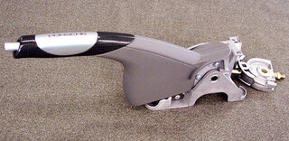 Handbremshebel Leder  Alu-Carbon  Graffitigrau