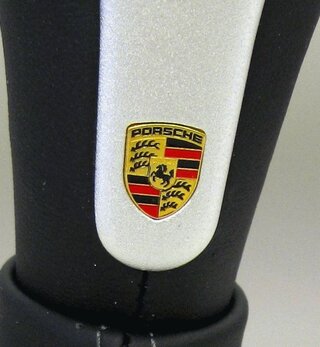 Schalthebel Leder schwarz Alu
