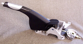 Hand brake lever leather black Alu-Carbon