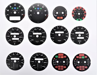 FVD Brombacher Instrument Face Set 964 / 965 3.3L / 993 - Black - Rest of World (RoW) Design