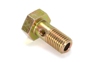 Banjo Bolt - yellow galvanized-wrench size 13mm-head thickness 5mm-length 22mm-Ø hole 4,1mm