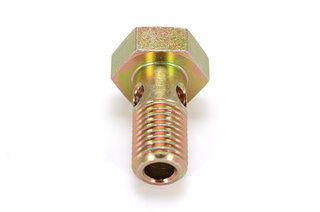 Banjo Bolt - yellow galvanized-wrench size 13mm-head thickness 5mm-length 22mm-Ø hole 4,1mm