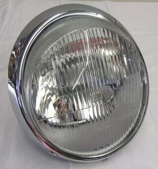 Euro H4 Headlight - Right or Left - Left Hand Drive - Marelli - Chrome Ring